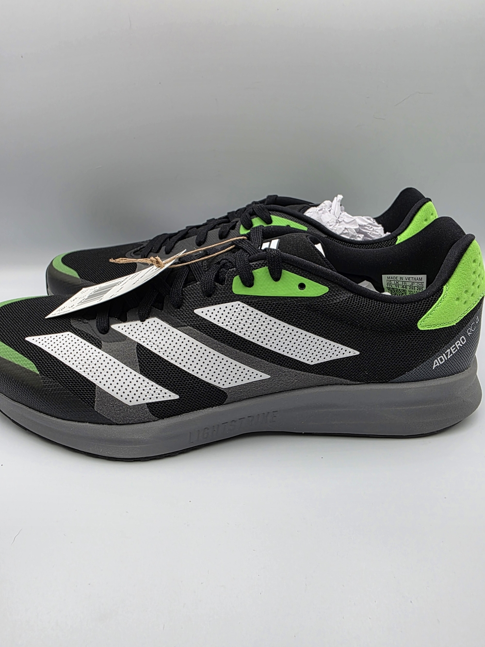 adizero RC 4 M Running Shoe - Black with Neon Green Accents